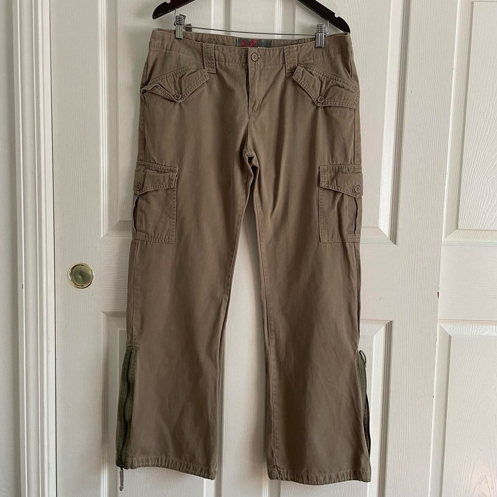 rare vintage y2k Roxy khaki green low rise cargo pants